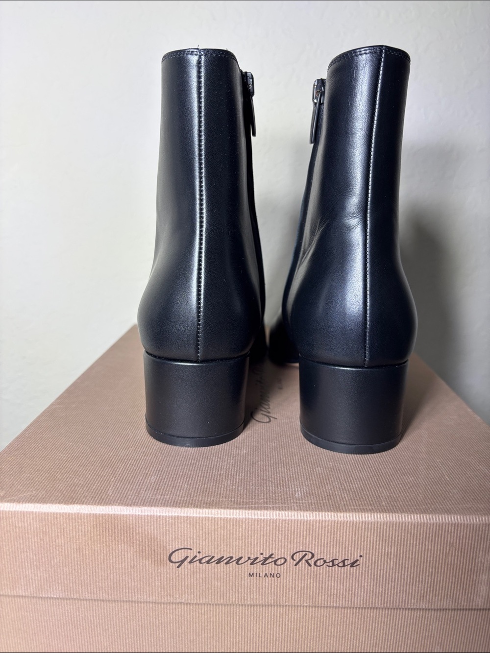 Gianvito Rossi Black Calf Leather Ankle Boots - Joelle 45 NIBox Size 38 - Picture 6 of 13